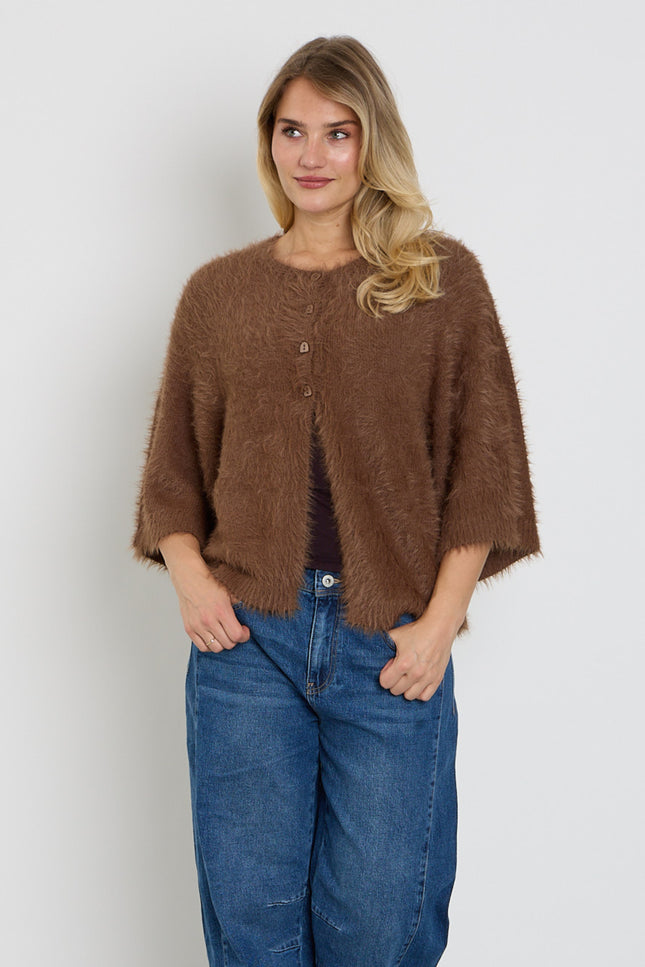 Vest Fuzzy Poncho Praline SRB5034