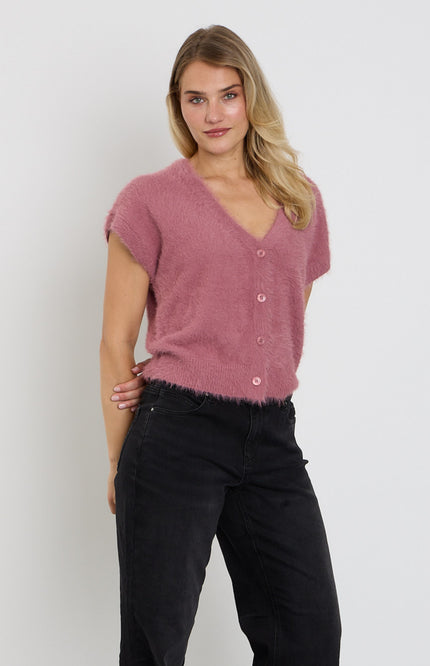 Top Sleeveless Fuzzy Mauve SRB5116
