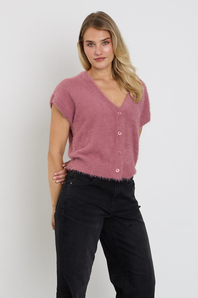 Top Sleeveless Fuzzy Mauve SRB5116