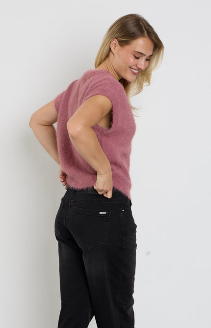 Top Sleeveless Fuzzy Mauve SRB5116