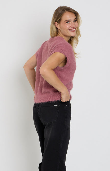 Top Sleeveless Fuzzy Mauve SRB5116