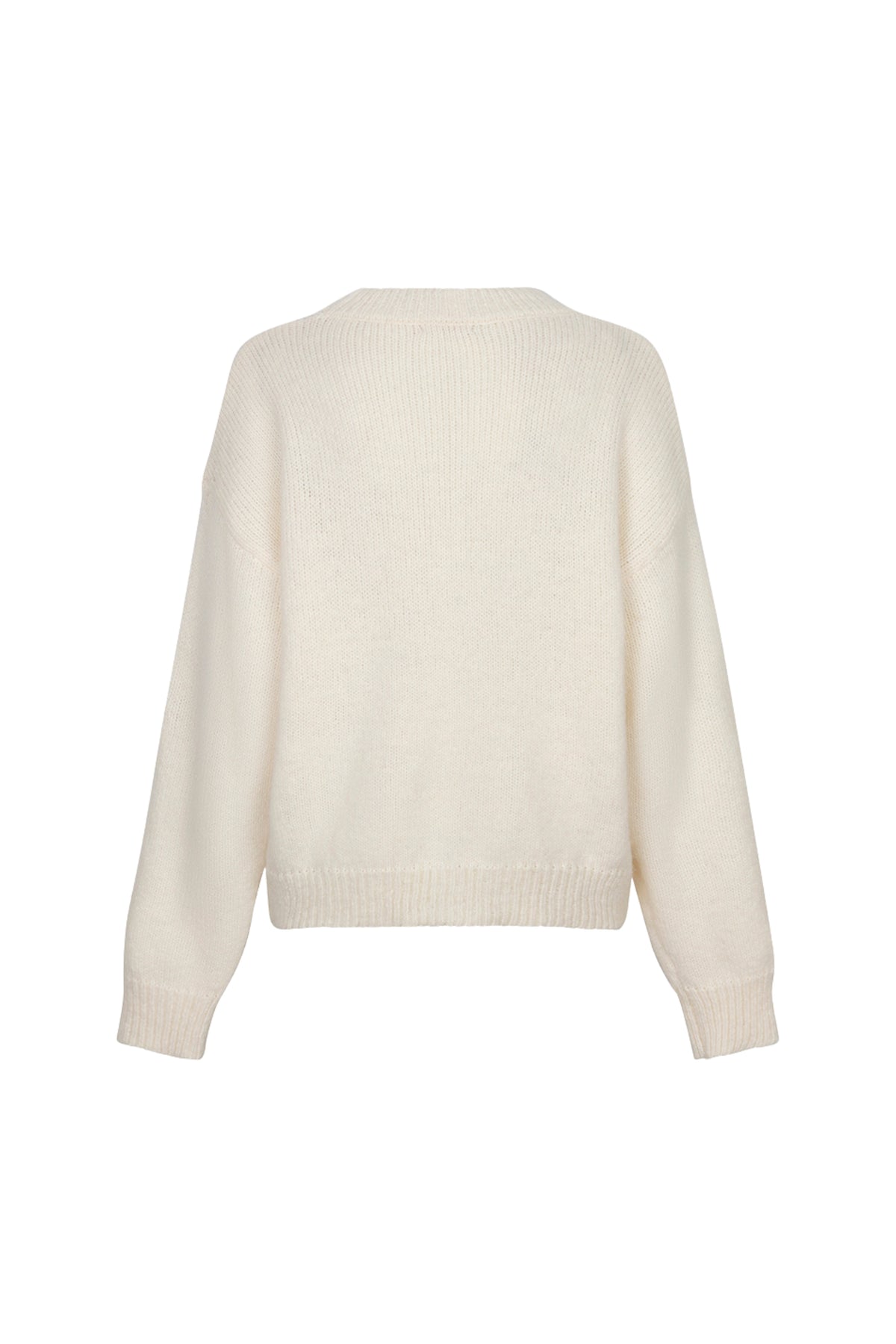 Wit sweater met sequin bloemprint van EsQualo, korte mouwen en comfortabele pasvorm, geschikt voor casual draagstijl.