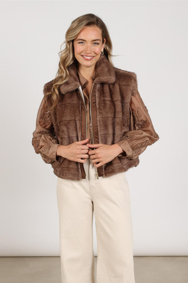 Gilet Hani Taupe NKF08034