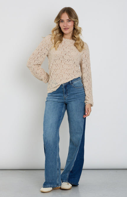 Broek Claudette Insert Contrast Mid Stone Used SRB5012 L33