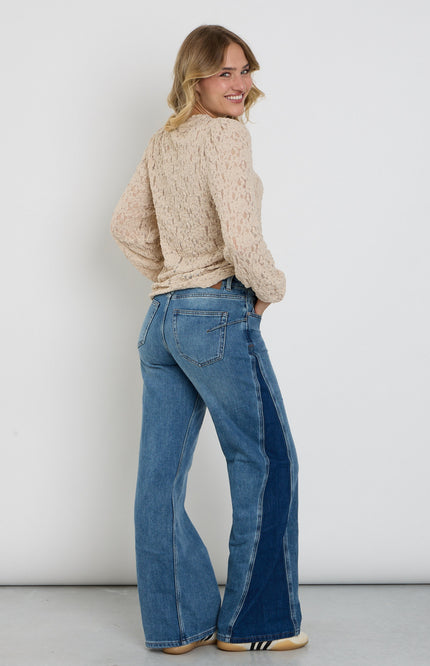 Broek Claudette Insert Contrast Mid Stone Used SRB5012 L33