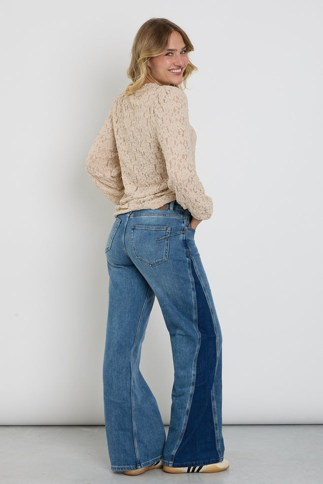 Broek Claudette Insert Contrast Mid Stone Used SRB5012 L33