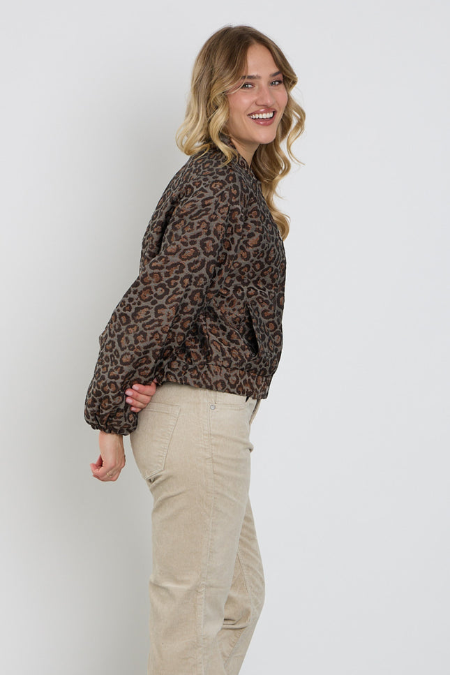 Bomber Jacquard Lurex Grey Brown SRB5149