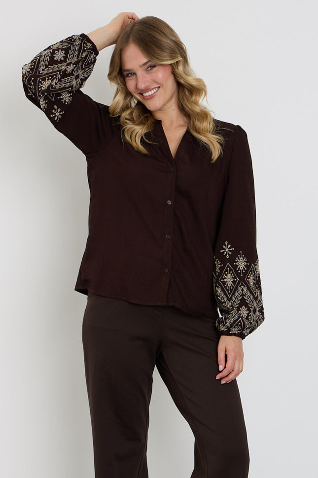 Blouse Embroidery Espresso SRB5152