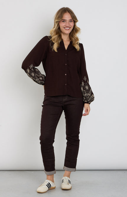Broek Relax Colored Denim Espresso SRB5086 L31