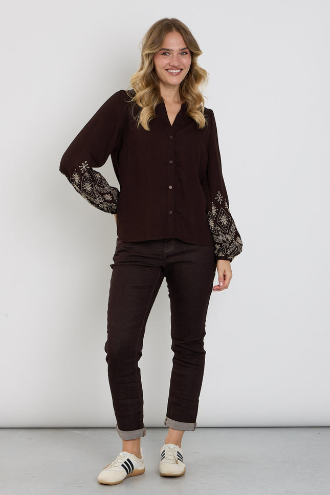 Broek Relax Colored Denim Espresso SRB5086 L31