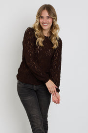 Elegante zwarte lace top van Red Button, model Espresso SRB5068, met fijne details en casual stijl.