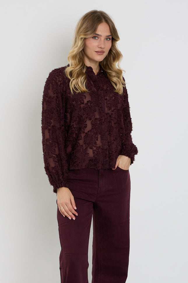 Blouse Fringes Burgundy SRB5010