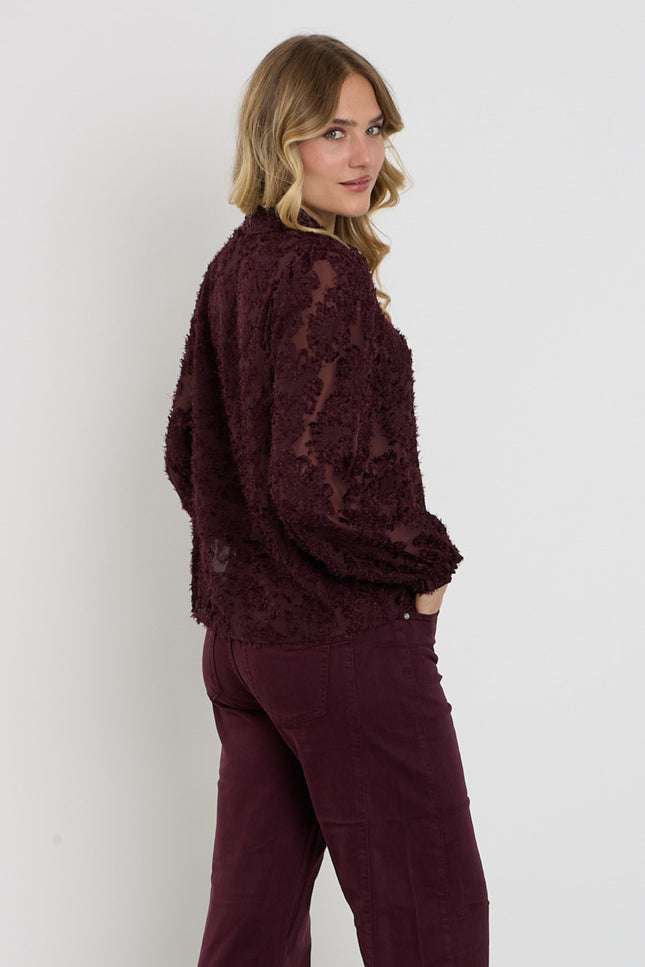 Blouse Fringes Burgundy SRB5010