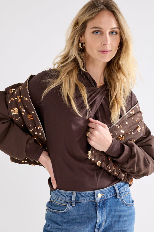 Top Twisted-Neck Cafe Noir C22-22-401