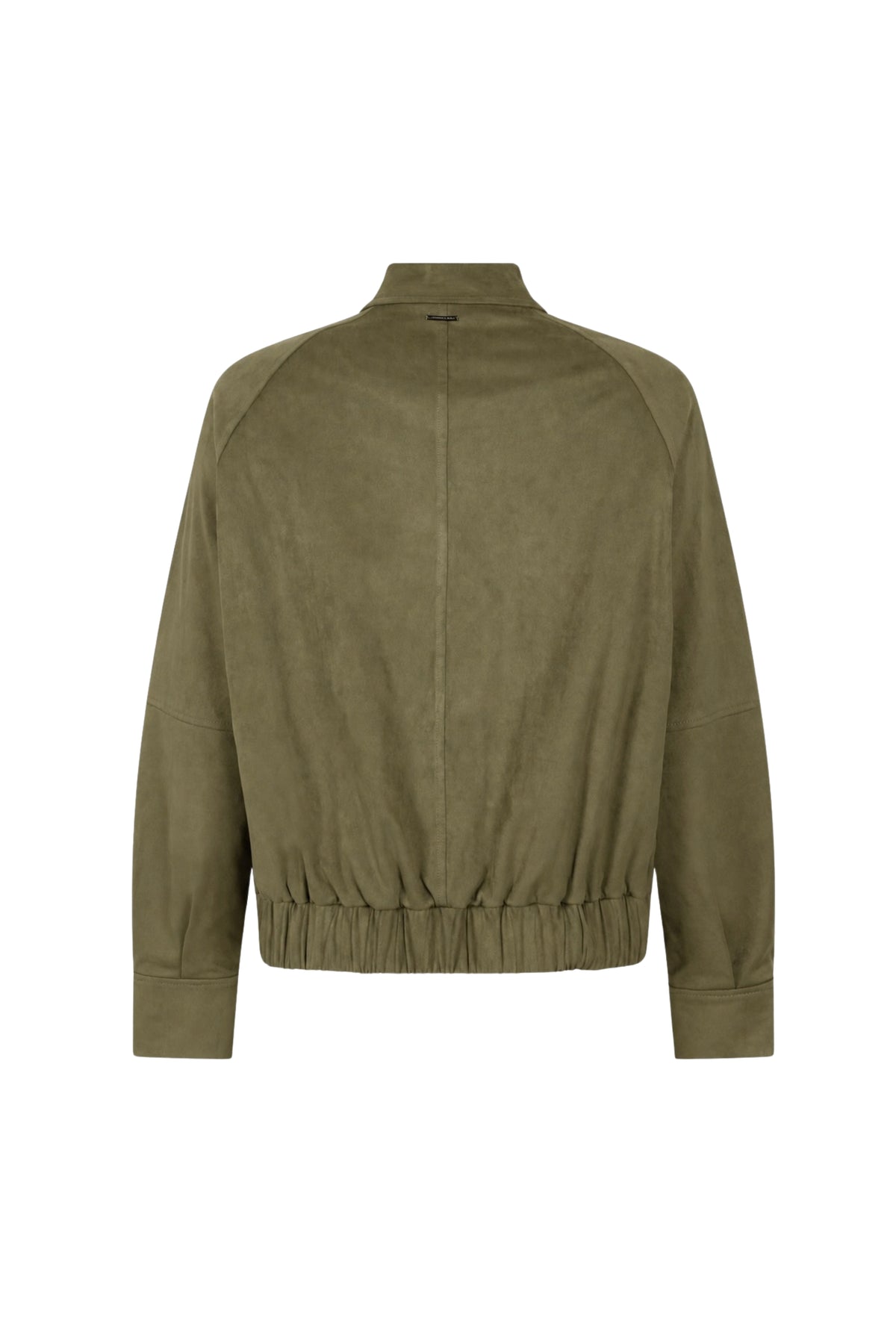 Groene Kendra jas van Zoso met capuchon en ritssluiting, gedragen door een model, geschikt voor buiten.