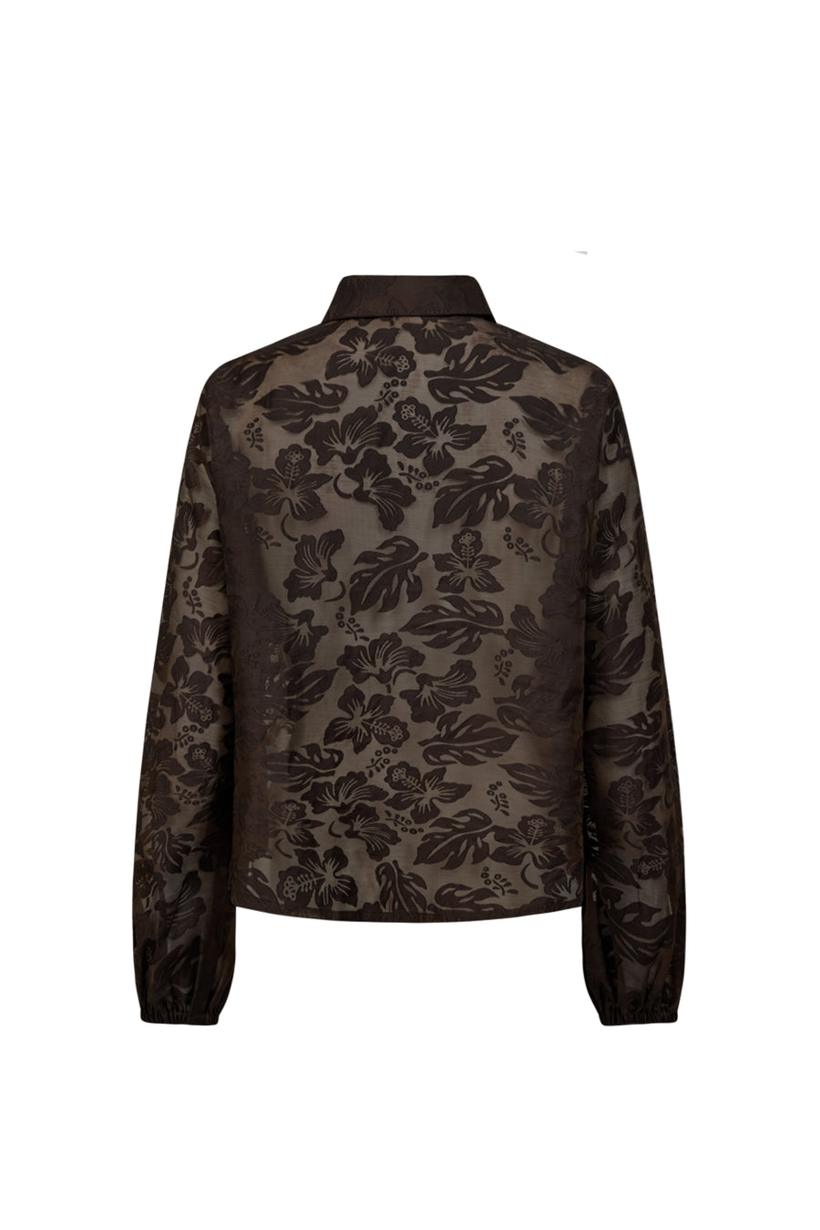 Elegante witte blouse van Freequent met mole-detail, gedragen door een model, zichtbaar in de afbeelding.