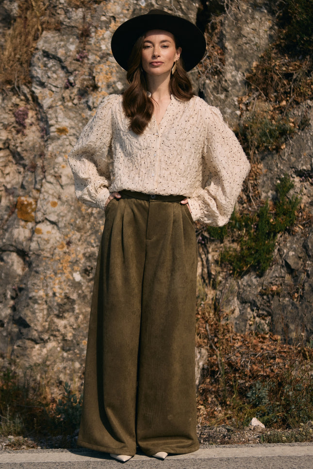 Broek Bodine Suede Moss NKF09103