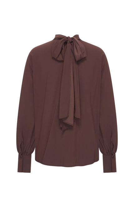Travel Blouse Bow Espresso 202774