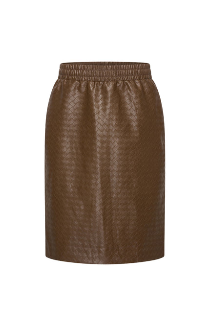 Rok Vegan Leather Woven Texture Chestnut 202921