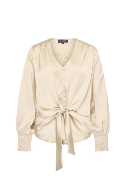 Blouse Knotted Satin Sand 209210