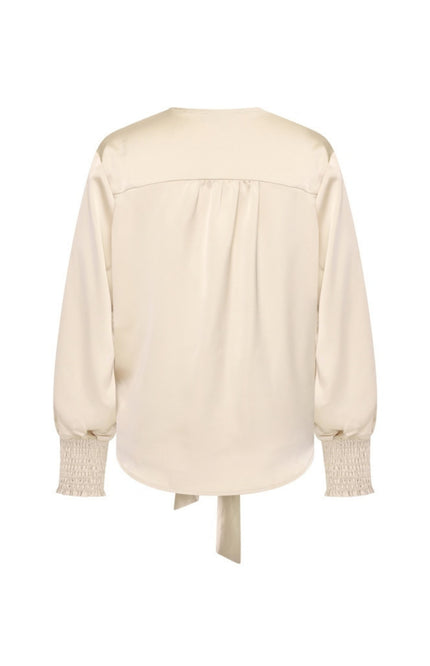 Blouse Knotted Satin Sand 209210
