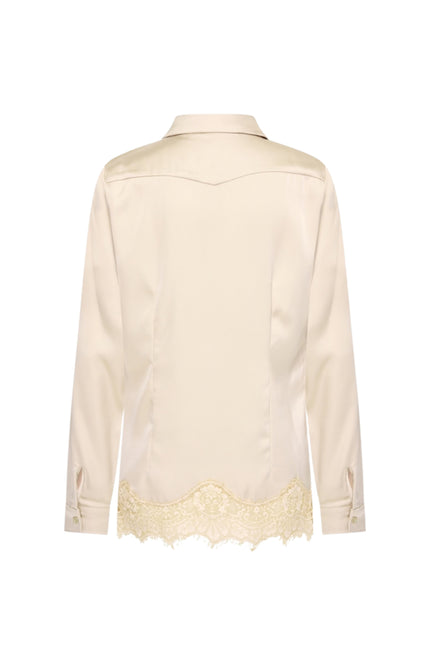 Blouse Satin Lace Sand 202909