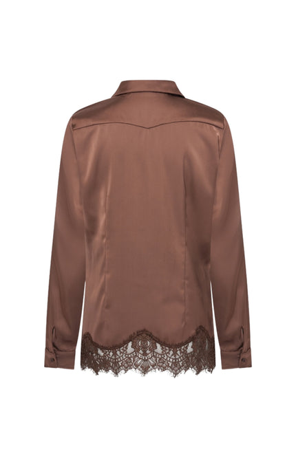 Blouse Satin Lace Chestnut 202909