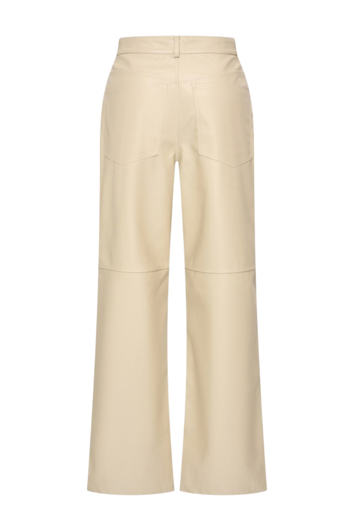 Vegan leren broek Milano Sand van Mi Piace, casual model met rechte snit en comfortabele pasvorm, zichtbaar in de afbeelding