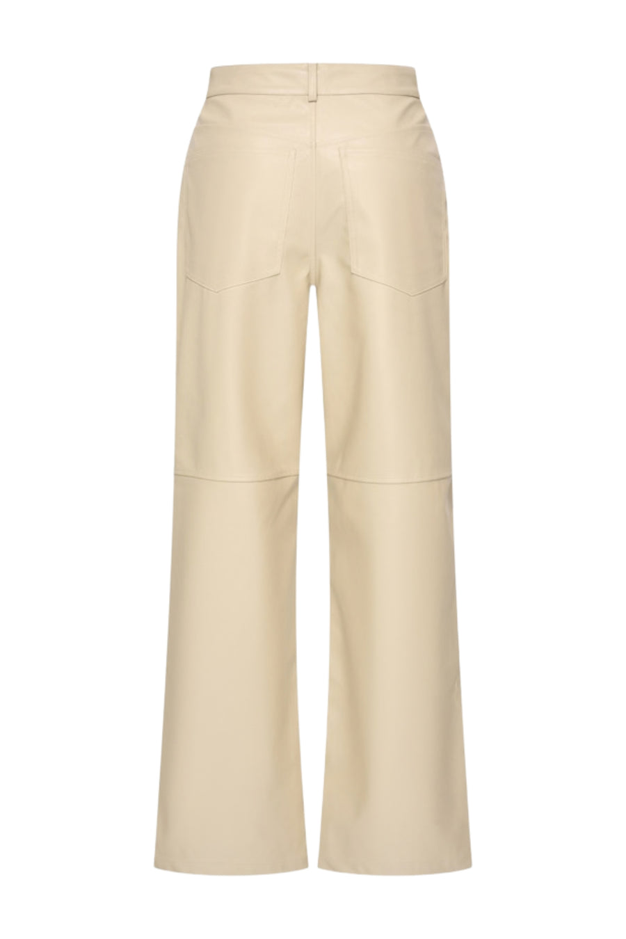 Vegan leren broek Milano Sand van Mi Piace, casual model met rechte snit en comfortabele pasvorm, zichtbaar in de afbeelding