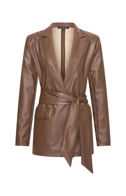 Blazer Belted Vegan Leather Chestnut 202883