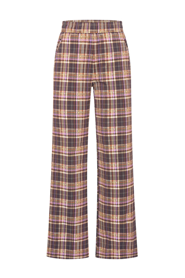 Travel Broek Heavy Check Print Winter Purple 202884