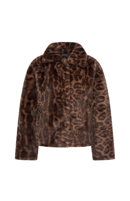 Coat Fur Panter Print Chestnut 202880