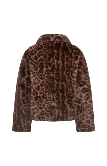 Coat Fur Panter Print Chestnut 202880