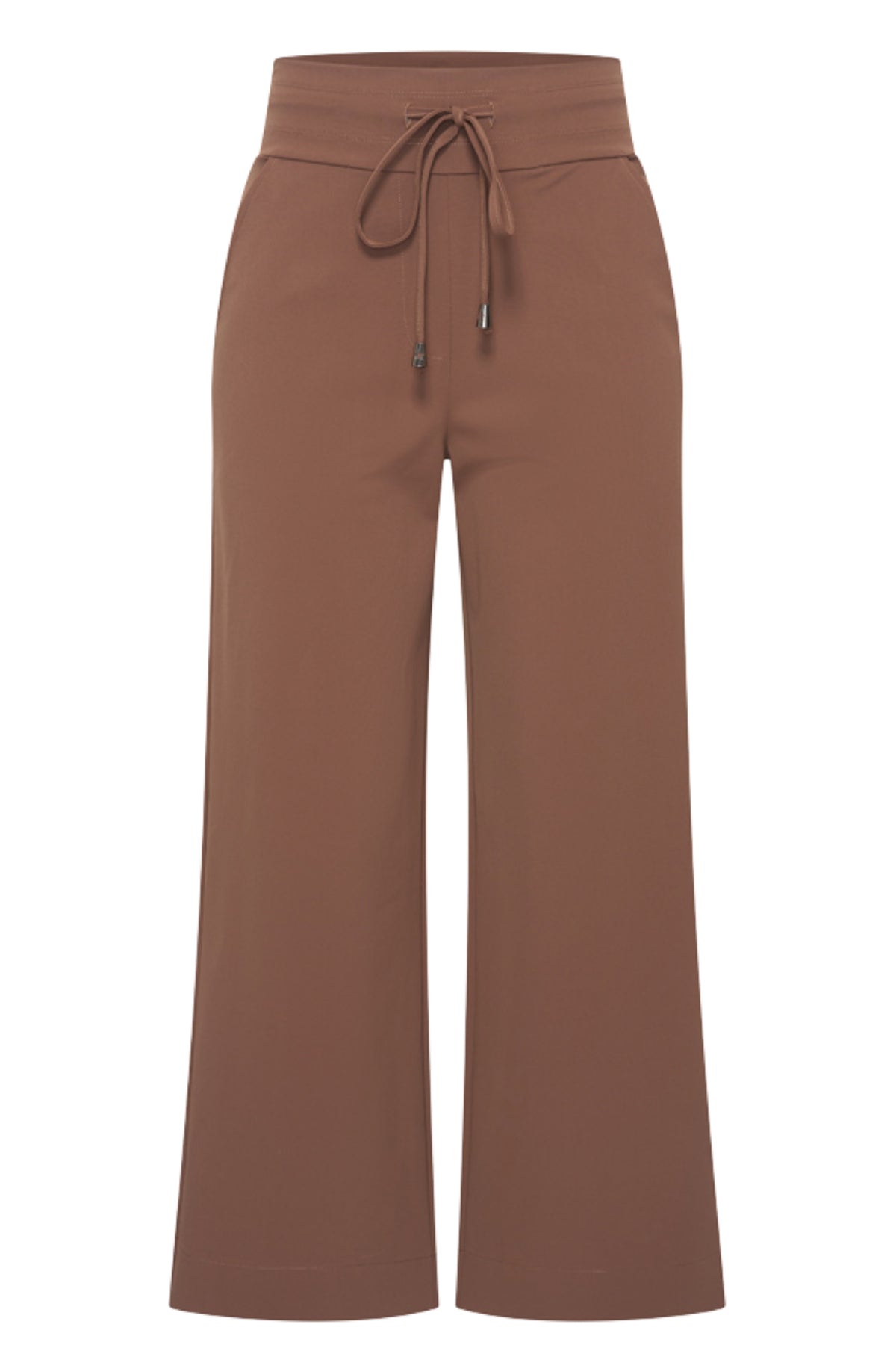 Dames heavy travel broek in kastanjebruin van Mi Piace, comfortabele pasvorm en duurzame stof, geschikt voor reizen en casual gebruik.