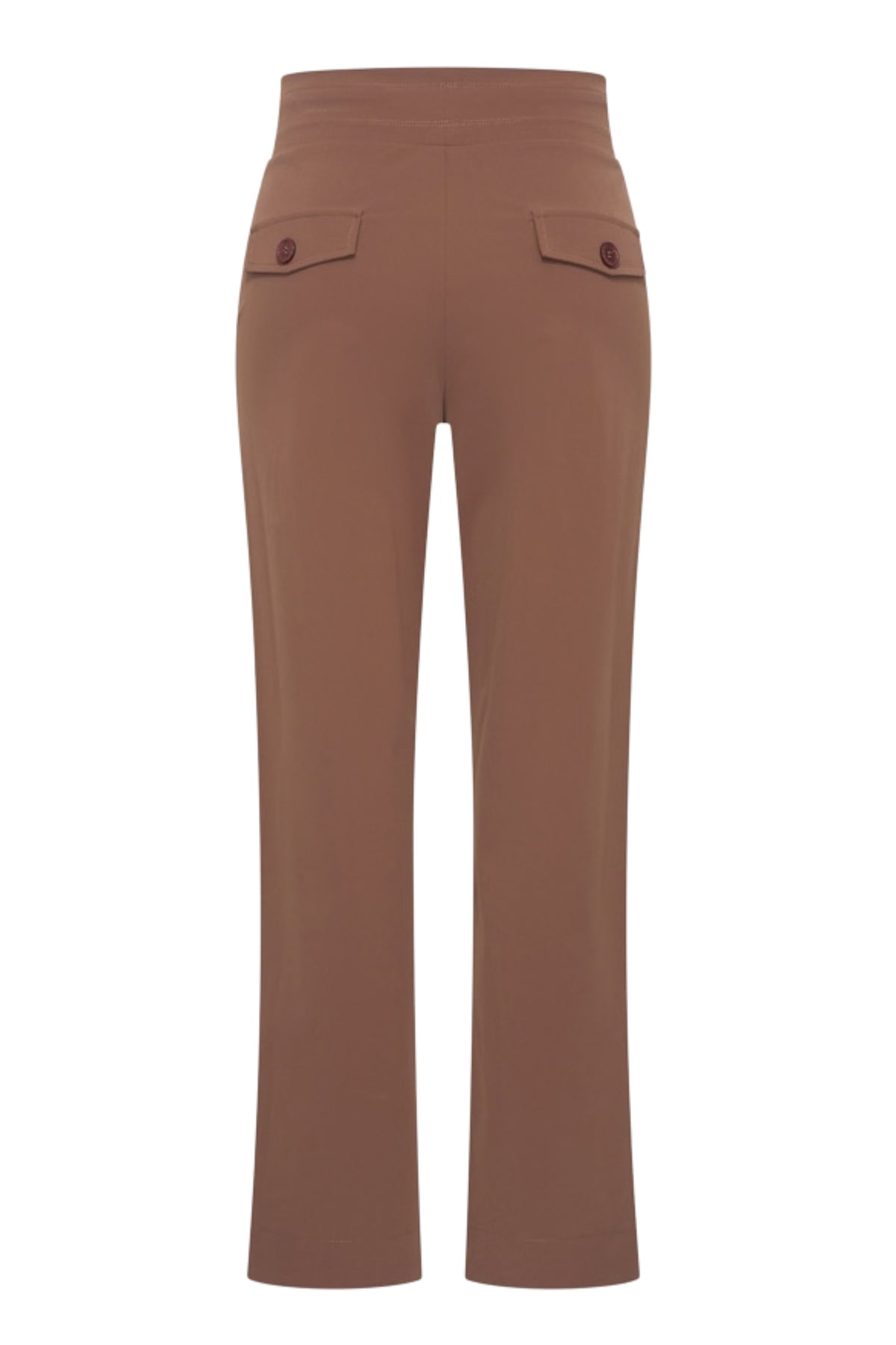 Dames heavy travel broek van Mi Piace in kastanjebruin, comfortabel en geschikt voor reizen en dagelijks gebruik.