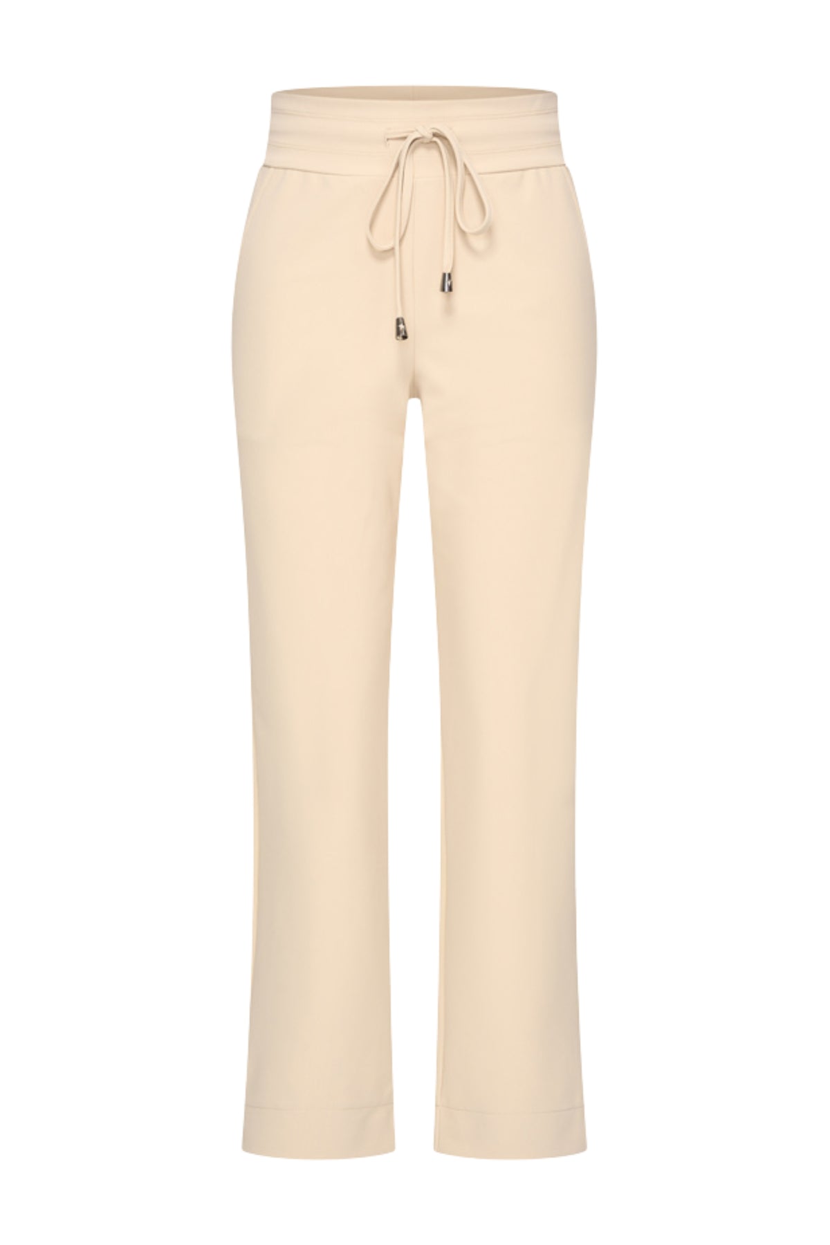 Lichte bonded reisbroek Sand van Mi Piace met comfortabele pasvorm en praktische zakken, geschikt voor reizen en casual dragen.