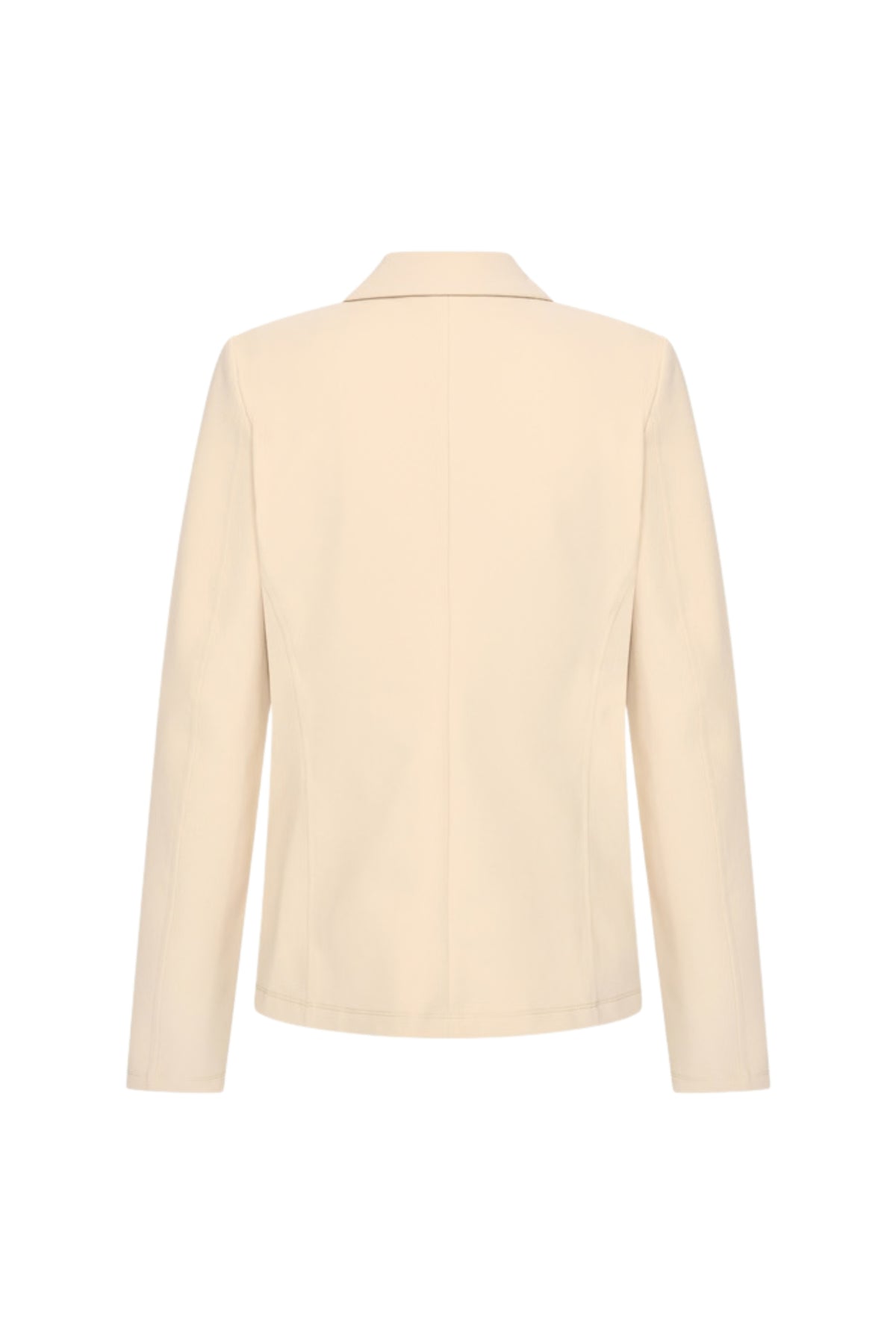 Mi Piace bonded travel blazer in zandkleur, casual damesblazer met comfortabele pasvorm en moderne stijl.
