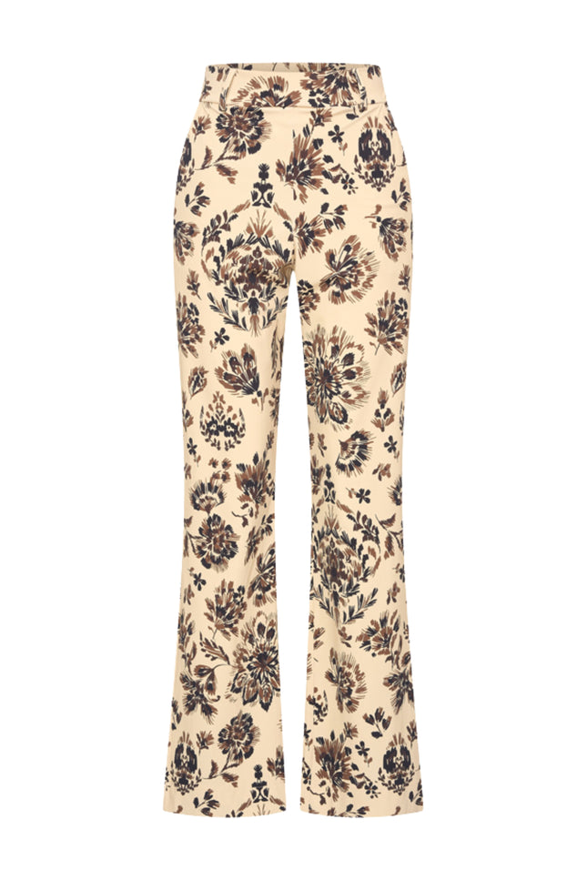 Heavy Travel Broek Flowers Print Ornamental Sand 202624