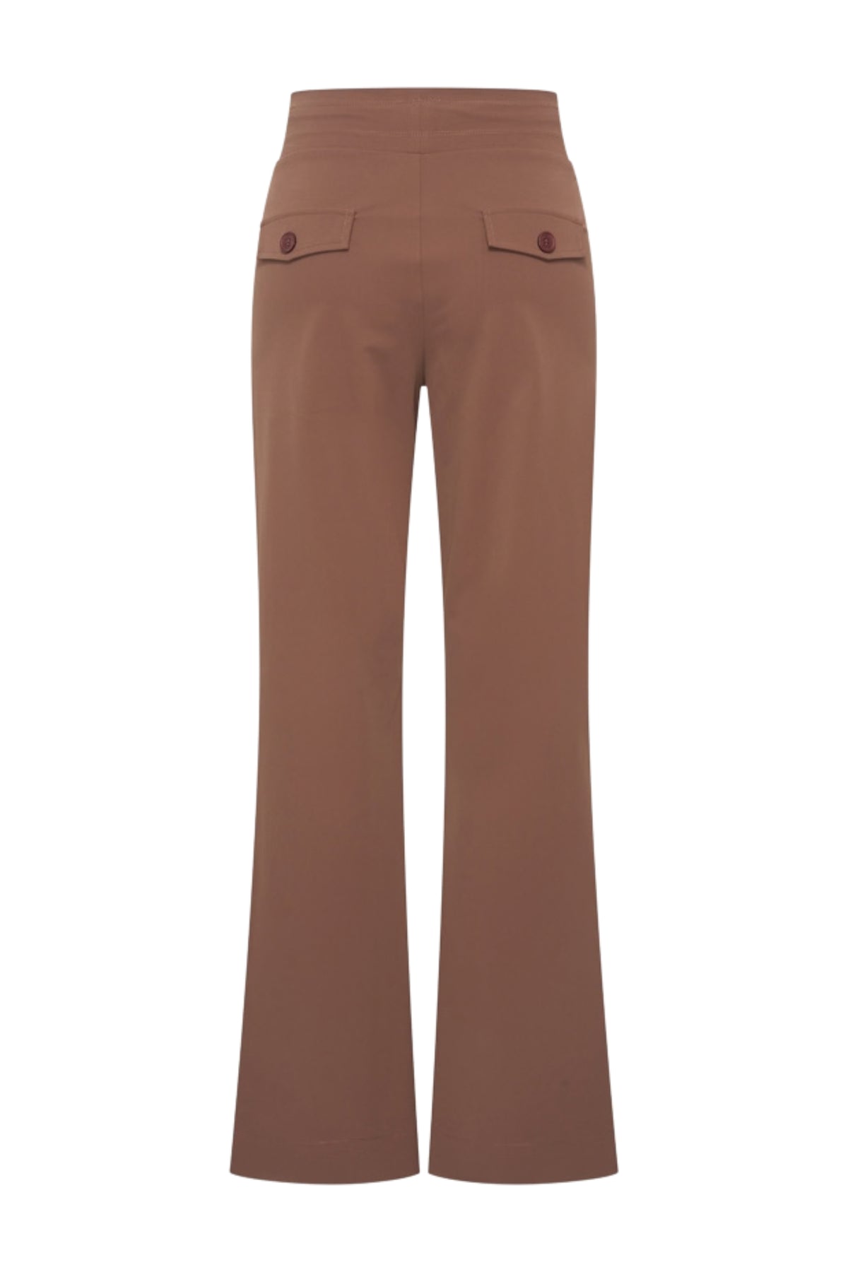 Mi Piace reisbroek in Chestnut, lichtgewicht en comfortabel met stevige pasvorm, geschikt voor reizen en outdooractiviteiten