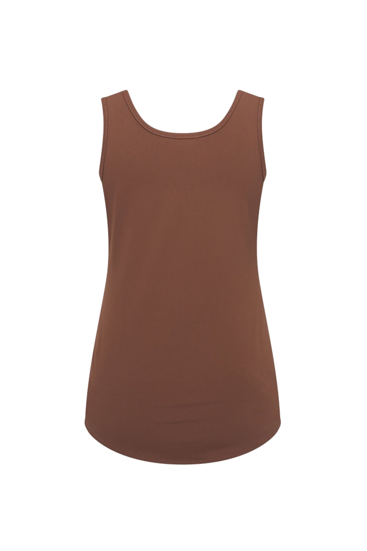 Mi Piace Travel Top Kant Chestnut, lichte dames top met knoopdetails en comfortabele pasvorm, geschikt voor reizen en casual gebruik.