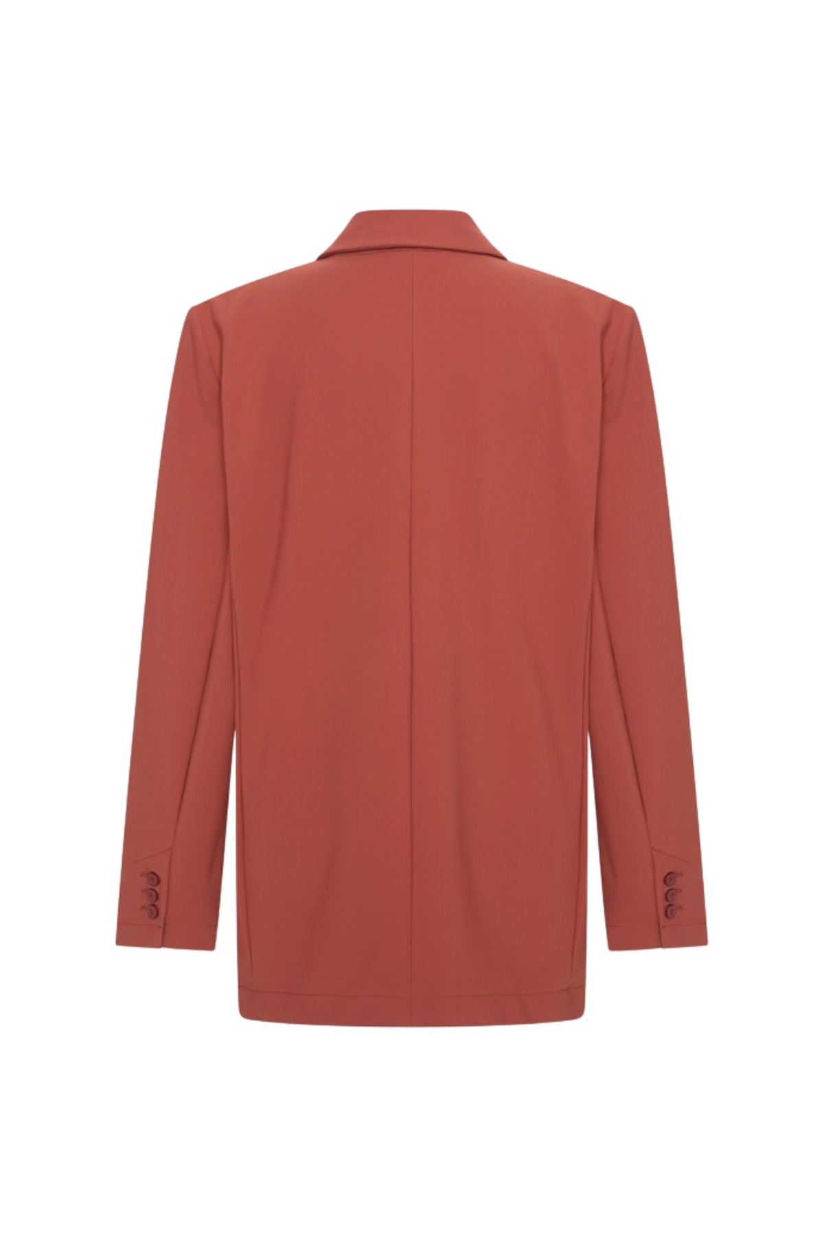 Oversized bonded travel blazer van Mi Piace in vuursteenrood, casual en comfortabel voor reizen en dagelijks gebruik.