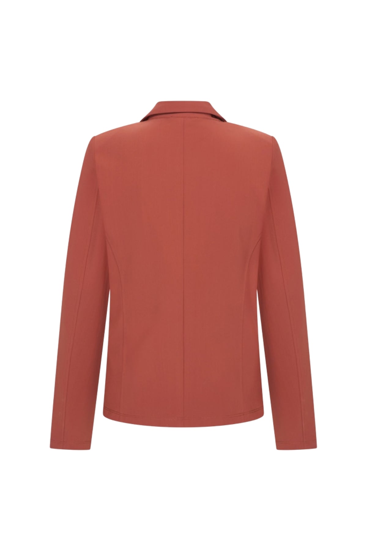 Mi Piace bonded travel blazer in Fired Brick, zichtbaar met gekleurde stof en stijlvolle pasvorm, geschikt voor zakelijk en casual gebruik.