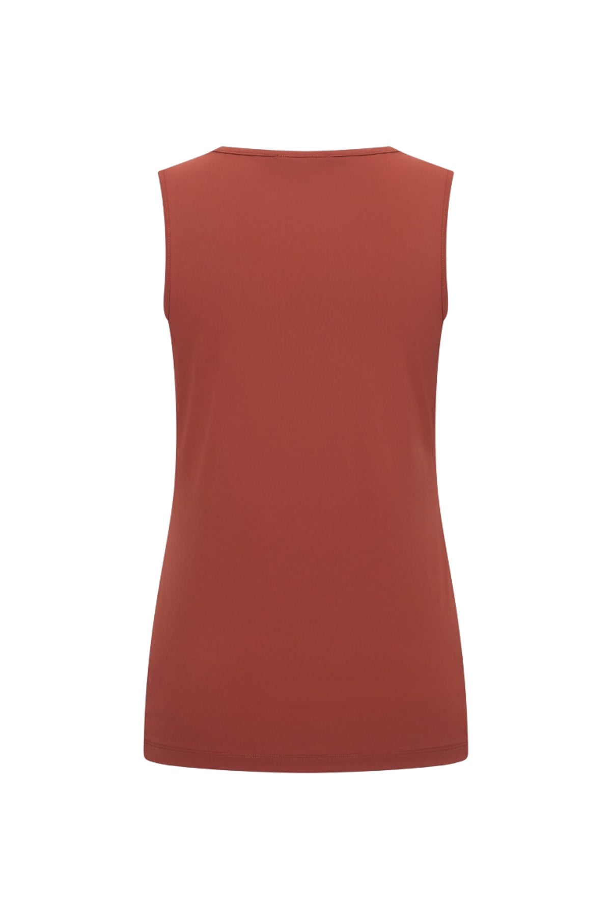 Lichtroze lace travel top van Mi Piace in Fired Brick kleur, met fijne kantdetails en comfortabele pasvorm.