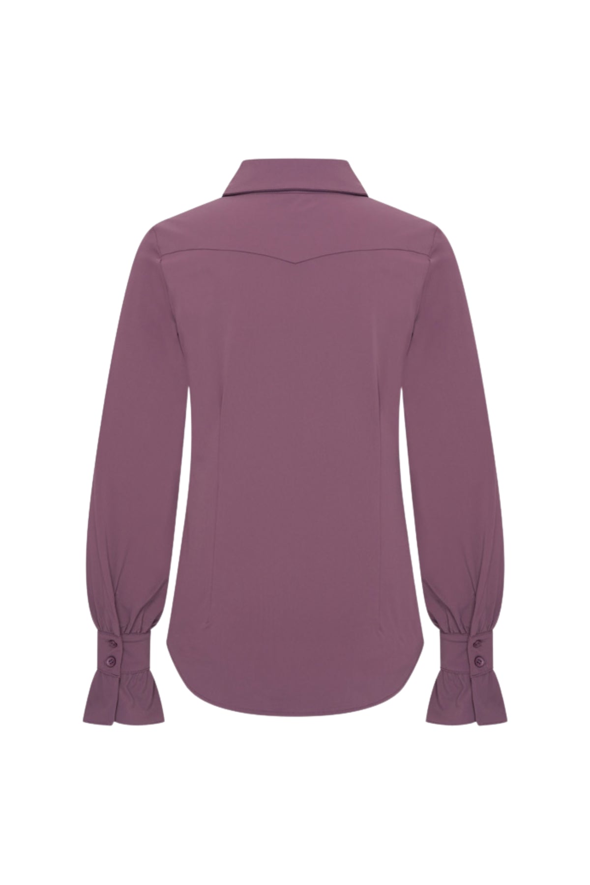 Zwarte reisblouse van Mi Piace, Plum Perfect 202108, met elegante snit en comfortabele pasvorm, gelegen op een witte achtergrond.