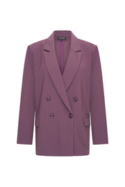 Oversized bonded travel blazer van Mi Piace in donkerpaarse kleur, voor een stijlvolle en comfortabele look.