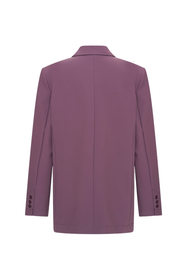Oversized bonded reistas blazer in plum van Mi Piace, zachte stof en stijlvolle pasvorm voor dames.