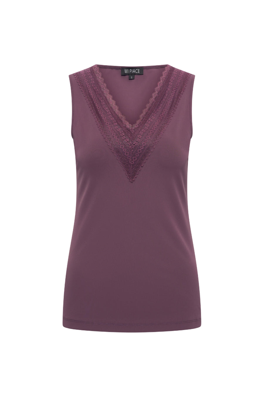 Lila reisjasje van Mi Piace met kanten details en elegante afwerking, geschikt voor reizen en casual dragen.