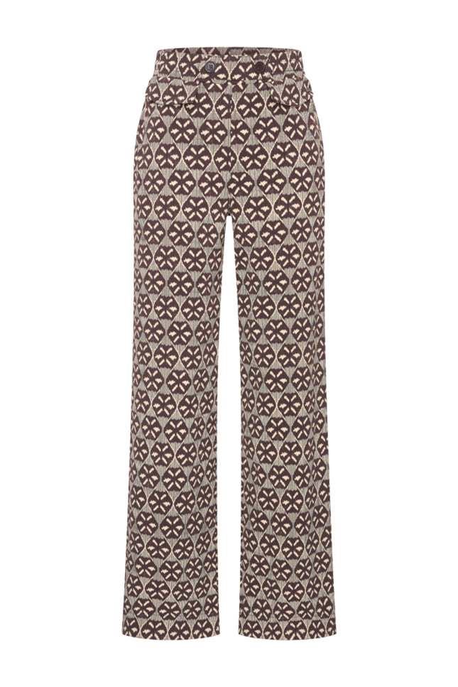 Travel Broek Harvest Ikat Print Espresso 202870