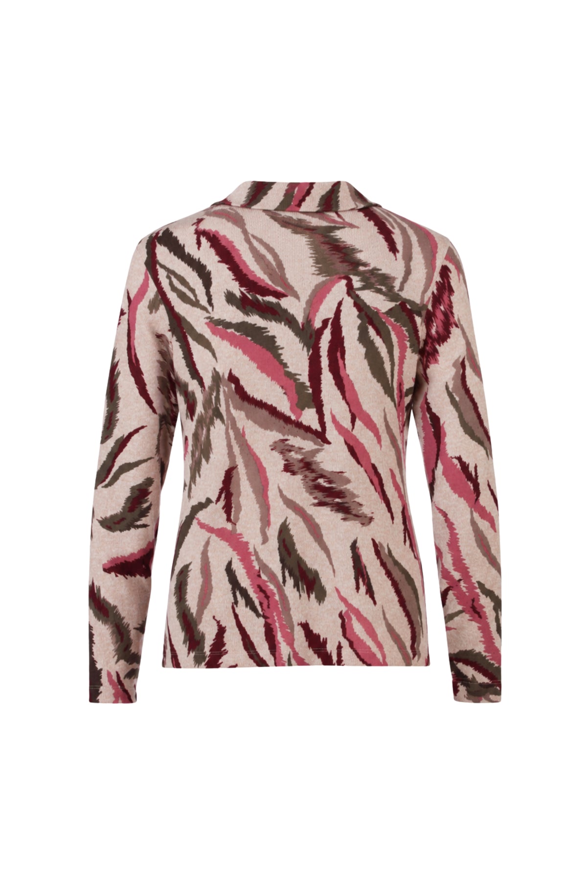 Enjoy polo sweater met dierenprint in portkleur, zachte stof en comfortabele pasvorm, ideaal voor casual dragen.