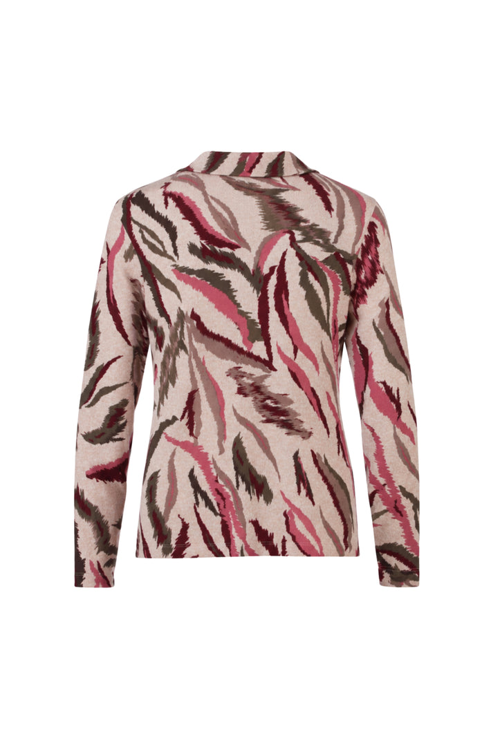 Enjoy polo sweater met dierenprint in portkleur, zachte stof en comfortabele pasvorm, ideaal voor casual dragen.